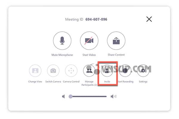 in meeting controls invite touch 2 Hướng dẫn cách điều khiển cuộc họp trong Zoom Rooms