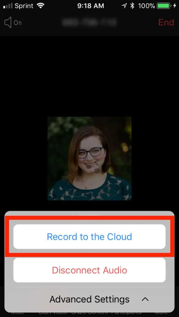 Nhấn vào chọn "Record to the Cloud"