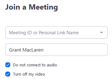 join a meeting window with video audio off 0 Video hoặc micrô tắt bởi người tham dự