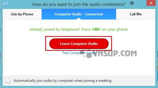 leave computer audio button 0 Nguyên nhân xảy ra tiếng vọng trong cuộc họp