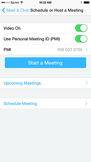 start schedule meeting 0 1 Hướng dẫn kiểm tra video trước khi thực hiện cuộc họp zoom
