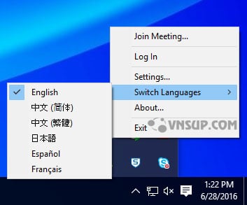 switch language menu 1 Hướng dẫn thay đổi ngôn ngữ trên ứng dụng Zoom Meetings