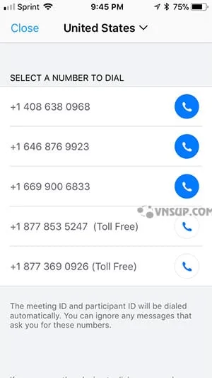 Hướng dẫn tham gia cuộc họp qua điện thoại 92 tap join by phone number 1 Hướng dẫn tham gia cuộc họp qua điện thoại