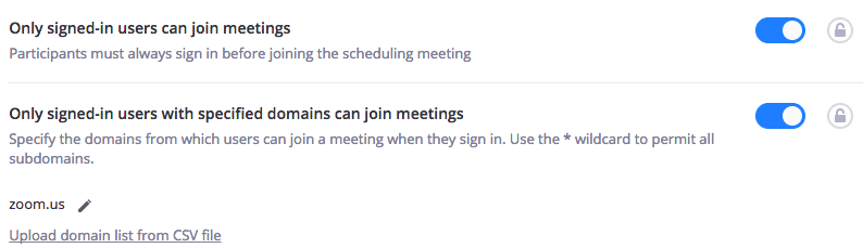 Only signed in users can join meetings Account Settings Hạn chế quyền truy cập để tham gia một cuộc họp
