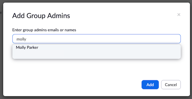 add group admins email Group Management