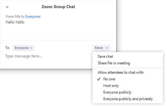 in meeting chat settings In-Meeting Chat