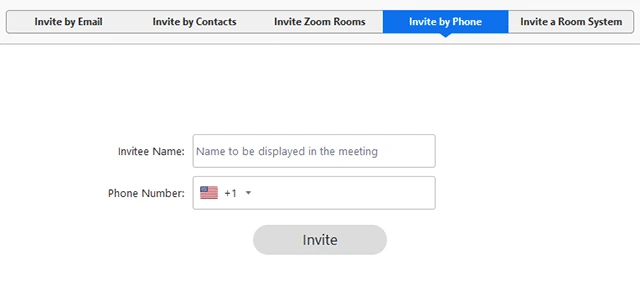 invite by phone tab Hướng dẫn sử dụng cuộc gọi điện thoại
