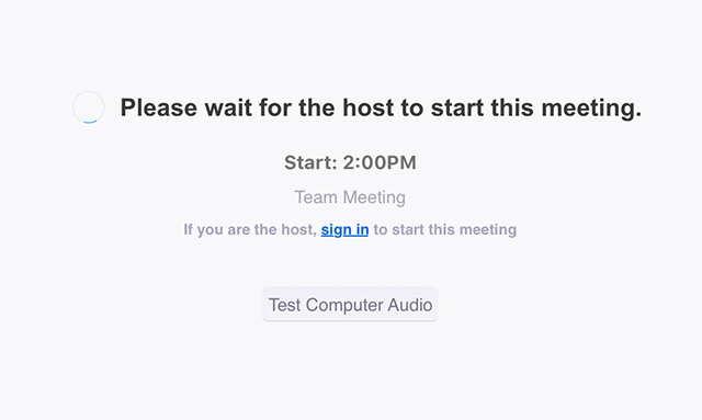 wait for host to start meeting Cách cho phép người khác tham gia cuộc họp trên Zoom trước Host