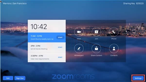 zoom room touch settings 1 Vô hiệu hóa chức năng màn hình cảm ứng