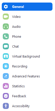 all settings tabs Hướng dẫn thay đổi cài đặt trong Desktop Client hoặc Mobile App