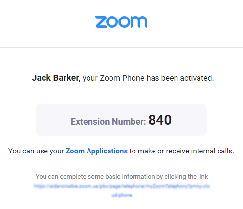 end user welcome email Hướng dẫn bắt đầu nhanh cho người dùng Zoom Phone