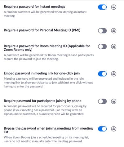 h1 1 Meeting and Webinar Passwords