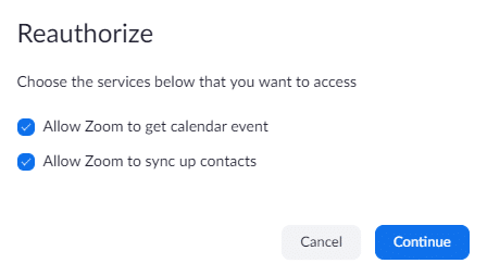 reauthorize calendar contacts sync Desktop Client Calendar and Contacts Integration năm 2024