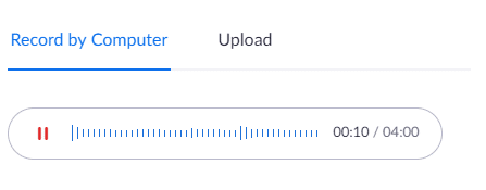record by computer tab pause button while recording Ghi hoặc tải lên Lời chào thư thoại của bạn hoặc Giữ nhạc