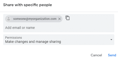 share with specific people Thiết lập phòng zoom với lịch Google