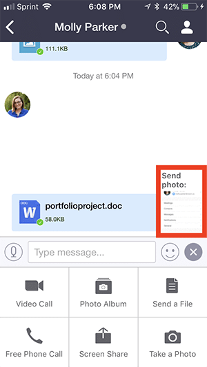 chat send screenshot pop up Hướng dẫn cách chụp màn hình, gửi ảnh và chuyển tập tin trong phần mềm zoom
