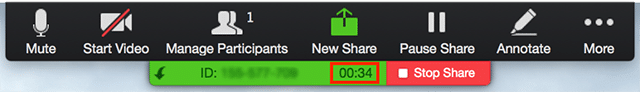 connected timer while screen sharing Hiển thị thời lượng cuộc họp của tôi (Thời gian kết nối)