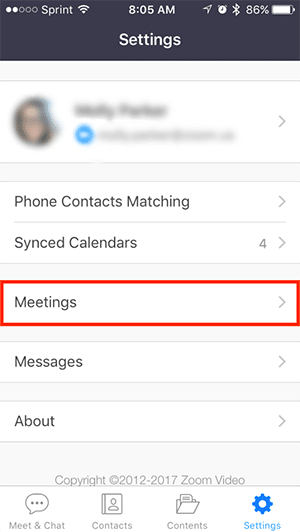 meeting settings option 1 Hiển thị thời lượng cuộc họp của tôi (Thời gian kết nối)