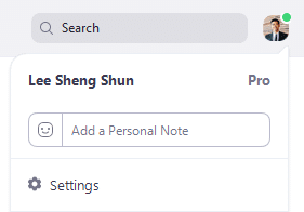 settings button under profile pic 1 Hướng dẫn kích hoạt tính năng nhắc nhở cuộc họp sắp tới