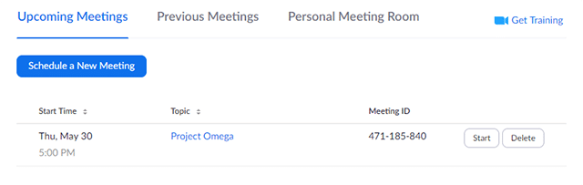 upcoming meetings 1 Tôi có thể tìm thấy văn bản mời họp của Zoom Meeting ở đâu?