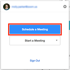schedule a meeting button Sử dụng ID cuộc họp cá nhân (PMI)