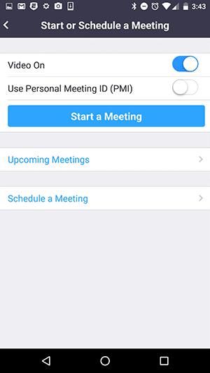 start meeting Sử dụng ID cuộc họp cá nhân (PMI)
