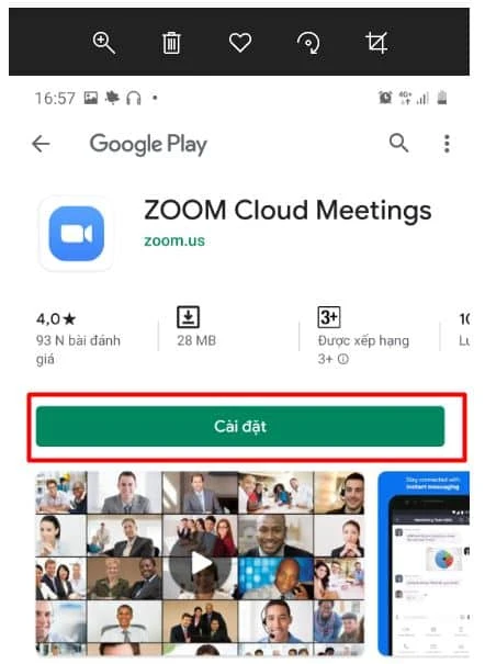 Nhấn vào Cài đặt