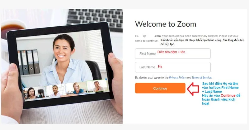 Thiết lập tài khoản Zoom Meetings