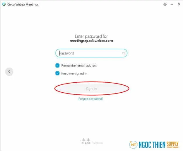 Tiếp theo, nhập mật khẩu của bạn vào ô Password sau đó nhấn nút Sign in.