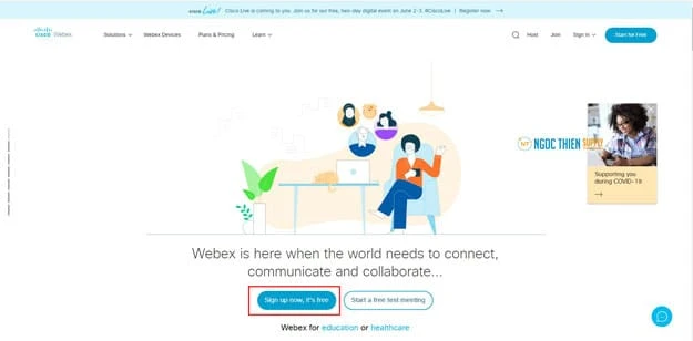 Đăng ký tài khoản Webex