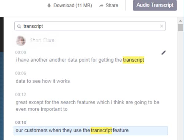 search transcript 2 Tính năng tự động biên soạn văn bản từ file ghi âm trên Zoom (Audio transcript)
