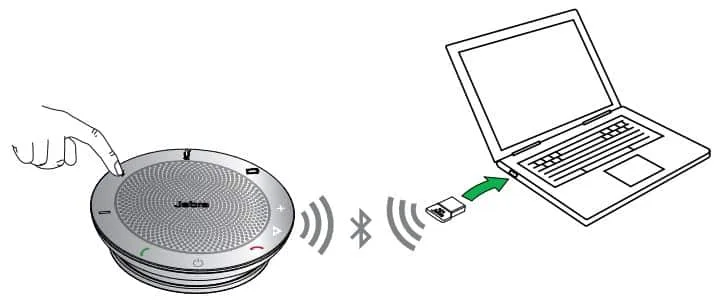 Để kết nối loa và Jabra Link 370