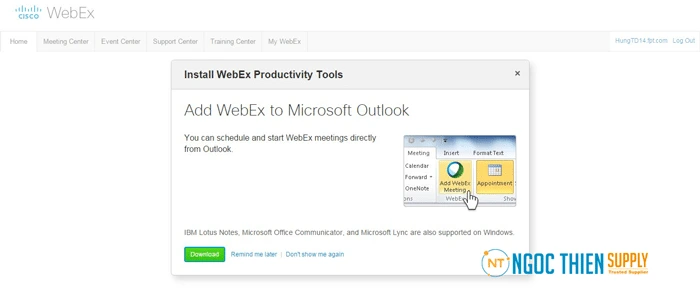 cài đặt webex-meeting