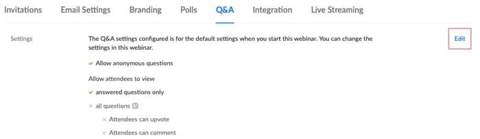 Q&A trên Zoom Webinar