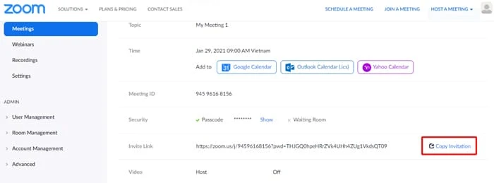 Cách mời những người khác tham gia vào cuộc họp Zoom