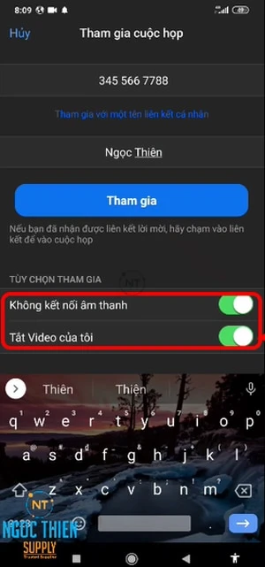 cách tham gia vào lớp học trực tuyến trên Zoom Meeting bằng điện thoại android