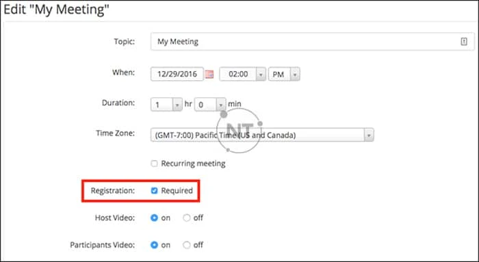 Tính năng yêu cầu đăng ký cho người tham gia cuộc họp trên Zoom