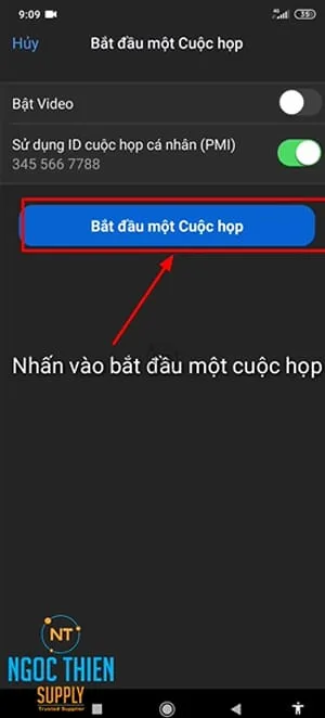 Cách bắt đầu cuộc họp trên Zoom Meeting bằng điện thoại Android 16 năm 2025 Nhấn vào Bắt đầu cuộc họp để bắt đầu buổi họp trực tuyến