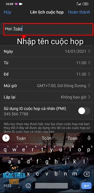 Cách lên lịch buổi học online bằng điện thoại
