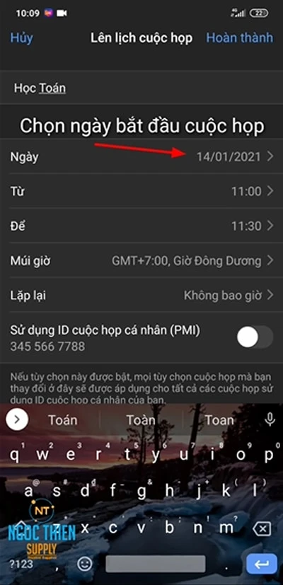 hướng dẫn cách lên lịch buổi học online bằng điện thoại