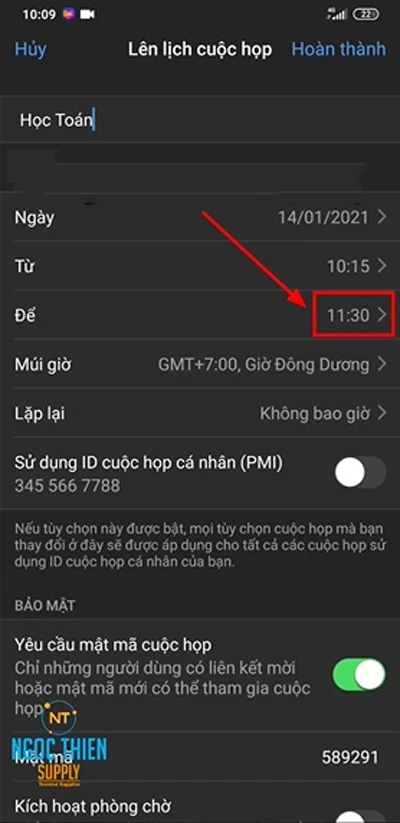 hướng dẫn chi tiết cách lên lịch buổi học online bằng điện thoại