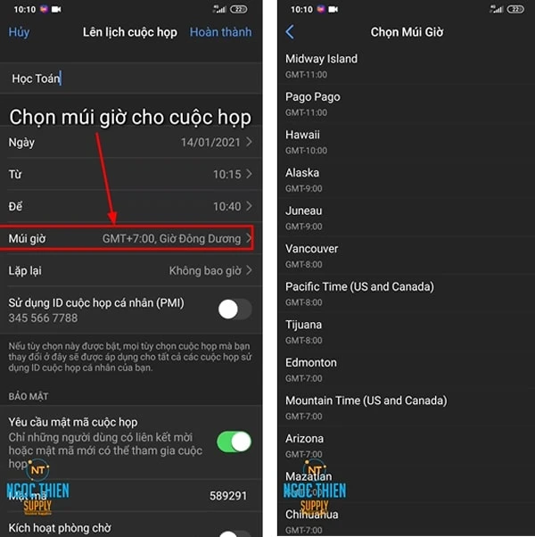 hướng dẫn cách Cách lên lịch buổi học online bằng điện thoại