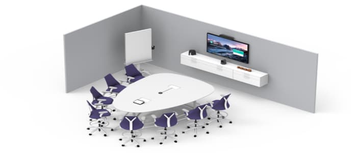 Đối với phòng họp lớn hơn, bộ sản phẩm trang bị Webacam Logitech Rally