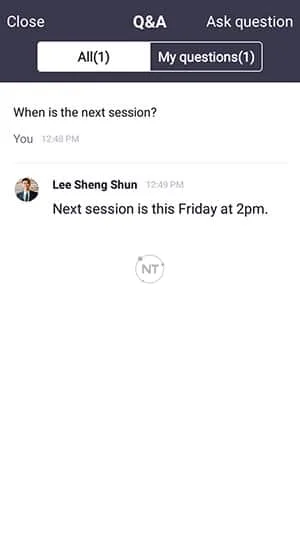 Các bước đặt câu hỏi webinar