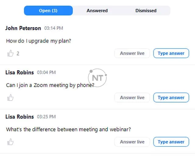 Ủng hộ câu hỏi Q&A