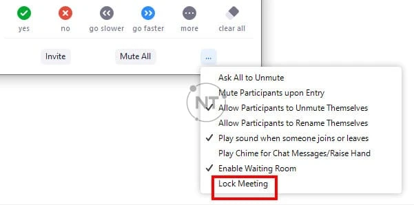 Các bước khóa phòng học Zoom