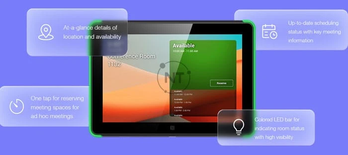 Yealink RoomPanel là một trong những thiết bị quản lý phòng họp trực tuyến tích hợp Microsoft Teams chuyên dụng