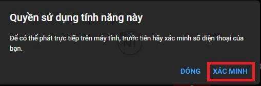 The user is blocked from live streaming