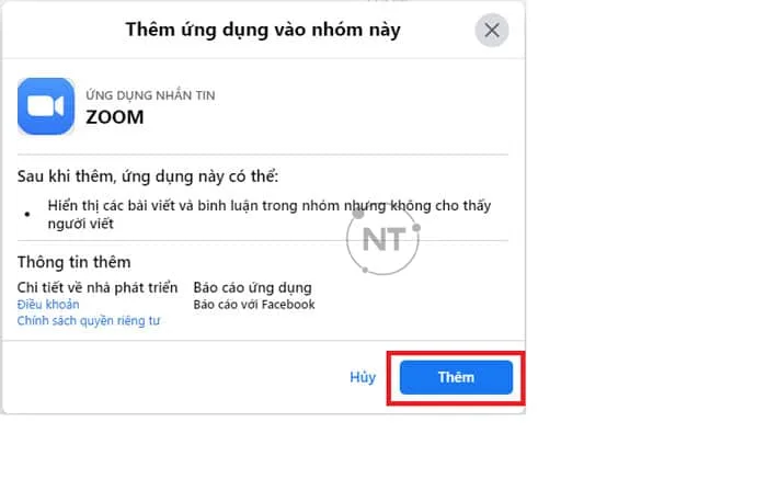Nhấp vào Thêm