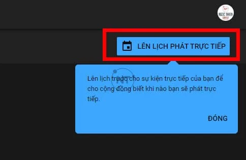 Lên lịch phát trực tiếp (SCHEDULE STREAM)